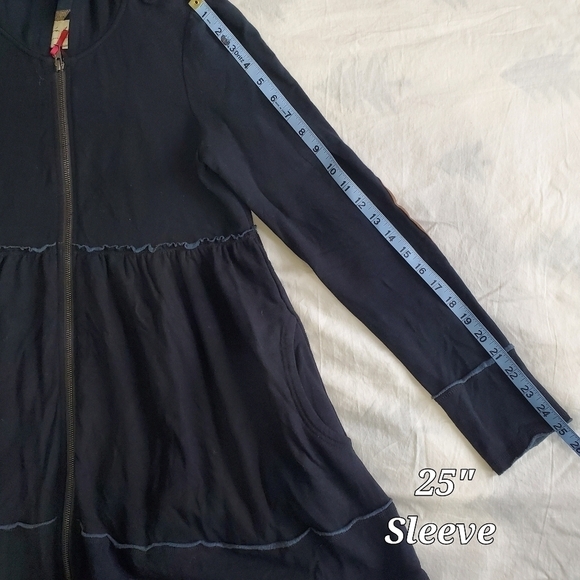 EVY'S Tree Womens Sophie Size Small Holiday Black Zip Up Baby Doll Hoodie - Picture 15 of 15